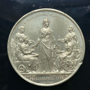 Coin, medal, 1876 Danish Medal Centennial Exhibition. Baker-426B, Washington